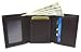 Mens Genuine Leather Trifold Wallet Pebble Finish RFID Blocking (Brown)