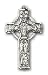 Sterling Silver Celtic Cross Pendant with Stainless Silver Heavy Curb Chain 24 inch