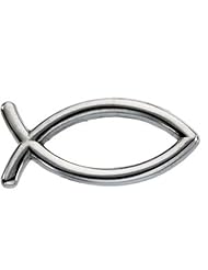 Ichthus (Fish) Lapel Pin in 14k White Gold