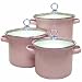 Kitchen & Housewares : Calypso Basics 3-Piece Stockpot Set with Glass Lids, Pink