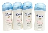 Dove Anti-Perspirant & Deodorant Invisible Solid Quadruple Pack, Powder (4 Sticks - 2.6 Ounces)