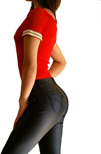 Oki doki-Stretch jewel detailed sleeve body suit. (Medium)