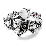 Silver Bracelet...Star Knights Enforcer .925 Sterling Silver Heavy Rocker Biker Designer Bracelet for Men