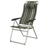 Camp 4 Malaga Compact - Chaise de camping - Gris/beige - 98 x 58 x 12 cm