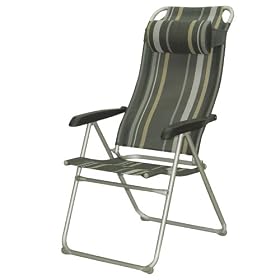 Camp 4 Malaga Compact - Chaise de camping - Gris/beige - 98 x 58 x 12 cm