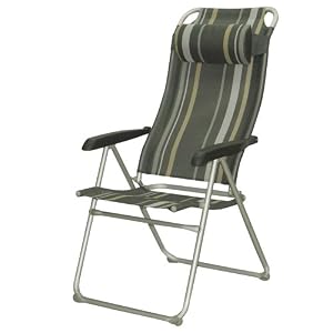 Camp 4 Malaga Compact - Chaise de camping - Gris/beige - 98 x 58 x 12 cm