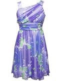Rare Editions Girls 7-16 Purple Floral Print Dress