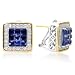 Sterling & 18K Diamond Sapphire Earrings