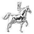 14kt White Gold Elegant Horse Charm Pendant