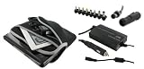 4n1 Combo - HP 2133-KX869AT 8.9-Inch AC and DC Adapter Charger - Home / Car / Airplane (Invisible Zipper Tri-Pocket - Black)