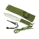 11" Full Tang Fire Starter Hunting Camping Knife W/flint