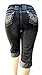 D&B Plus Size Women's Stretch Premium Black Denim Jeans Capri Pants