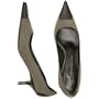 Giuseppe Zanotti fatigue green canvas and leather pump