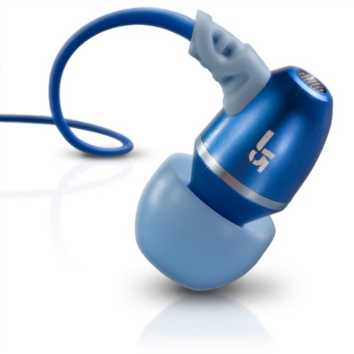 JBuds J5 Earbuds-Style Metal Headphones for iPod, iPad, Tablet, Kindle (Blue Steel)