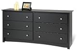 Sonoma Black Finish 6-Drawer Bedroom Dresser