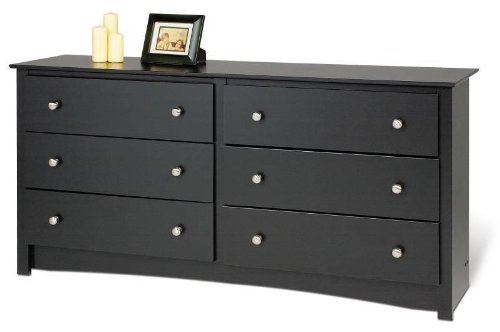 PREPAC BDC-6330 Black Sonoma 6 Drawer Dresser