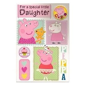 Peppa Pig Daughter Badge Birthday Card