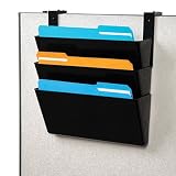 Economy Wall Pockets, Cubicle Hanger and Wall Mounts Incl, 13W, Black, 3/Set EXP11193