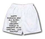 White Boxer Short with Happy families are all alike; every unhappy family is unhappy in its own way. - Leo Tolstoy
