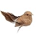 Feather Tail Natural Burlap Birds with Attached Clip | 6 Birds | for Indoor Decor