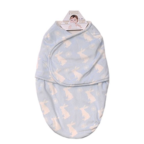 Babys Comfortingly Soft Dandelions and Rabbit Swaddle Blue