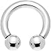 8 Gauge Internally Threaded Horseshoe Circular Barbell 1/2