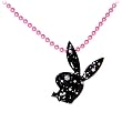 Playboy Bunny Paint Splatter Pink Charm Necklace