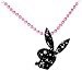 Playboy Bunny Paint Splatter Pink Charm Necklace