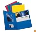 Oxford Twin Pocket Assorted Colors Leatherette-Grained Portfolios 25 Count (57513)