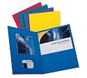 Oxford Twin Pocket Assorted Colors Leatherette-Grained Portfolios 25 Count (57513)
