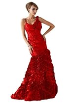 Hot Sale Emma Y Gorgeous Mermaid Style Evening Dress Prom Gowns Ruffles- US Size 12-Red