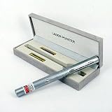 SD5 Silver Dimple 5mw Green Laser Pointer for Astronomy, Military and more! Double Bonus Micro L.E.D. Flashlight and Blue Microfiber Optical Cloth