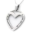 "A GRANDDAUGHTER IS A GIFT OF LOVE" HEART SHAPED PENDANT WITH CZ Necklace with 18" Chain for Grandmother or Granddaughter Stainless Steel