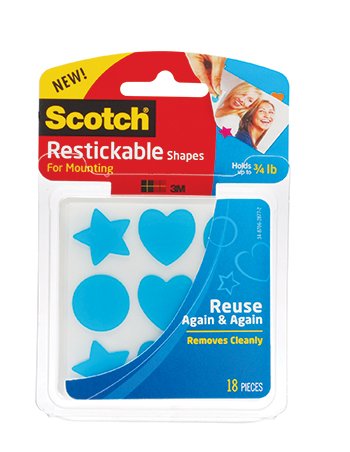 Quality Scotch Restickable Shapes Assorted 7/8 X 7/8 In By 3M Company