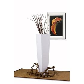 Diamond Sofa Accent Flower Floor Vase, White by Diamond Sofa