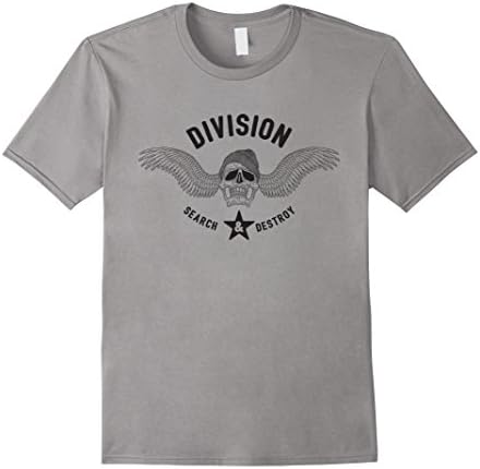 Division Search Destroy Skull Graphic Custom Shirt for MEN - Male Medium - Slate