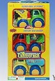 Box Of 3 Plastic Construction Toy Trucks