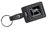 Black Labrador Retriever Leather Keychain