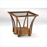 IMAGE OF Rattan Floral Tulip End Table