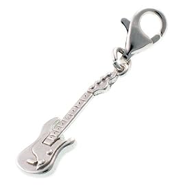 Welded Bliss Sterling 925 Silver Charm. Electric Guitar Clip Fit WBC1187