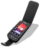 Noir Luxe Black Leather Flip Case for Samsung S5560