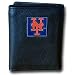 New York Mets Executive Trifold Leather Wallet - MLB Baseball Fan Shop Sports Team Merchandise