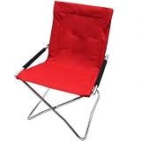 Folding Retro Lawn Chair Pool Furniture Foldable Patio Chair (Red)