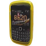 PREMIUM YELLOW WAVE SOFT CRYSTAL SKIN GEL COVER CASE FOR BLACKBERRY CURVE 8520 8530 TIGHT FIT