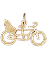 Dazzlers Solid 14k Gold Bicycle Charm Pendant Available in three colors from jewelsberry (weights: 0.6 grams only)