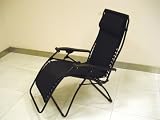 garden and patio furnitures item: Zero Gravity Padded Reclining Patio / Lounge Chair - Black