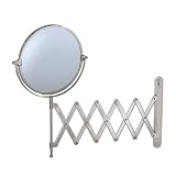 Gatco 1439SN Accordian Arm Wall Mount Mirror, Satin Nickel