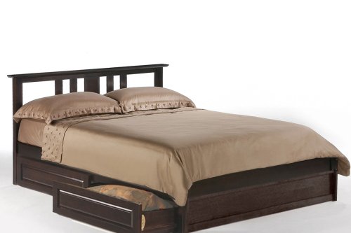 Thyme Eastern King Platform Bed w/ Dark Chocolate Finish plus 2-Drawer Set