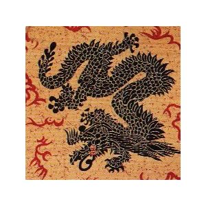 Cotton Dragon Print Tapestry Gold