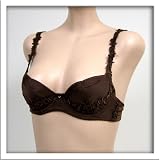 Venus $53 Satin Brown Floral Demi Bra #9710 sz 34A